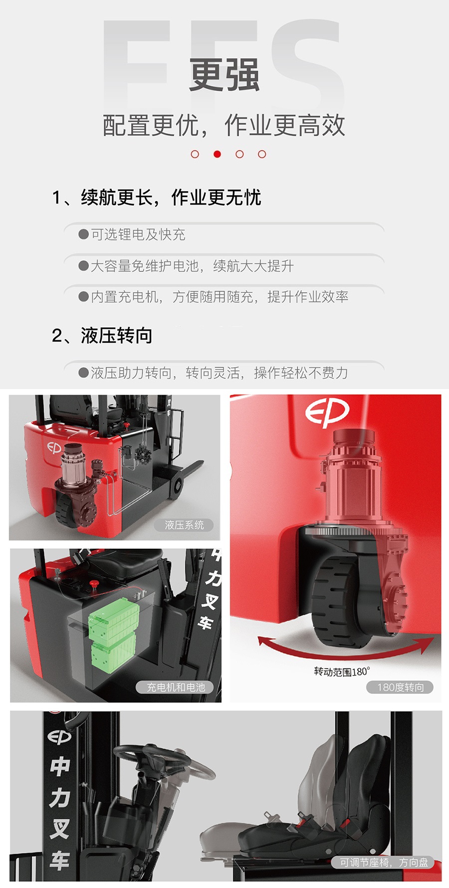 1.2噸三支點(diǎn)平衡重式電動叉車EFS121